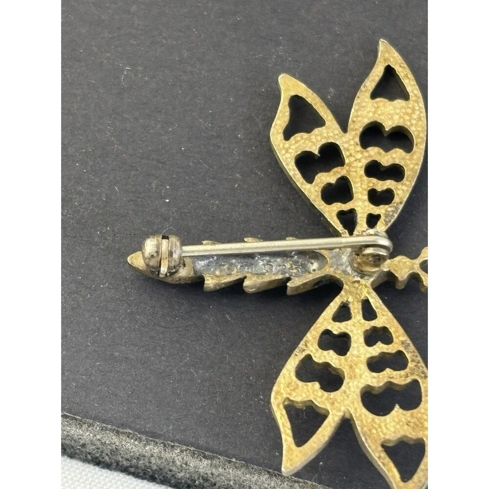 VTG 2 Sterling 925 1” Dragonfly Bug Pin & Small Dragon Fly Brooches 5.3 Grams